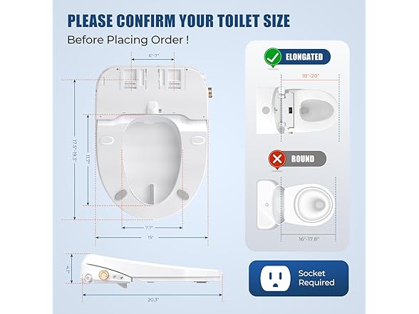 RUIFQ Bidet Toilet Seat Elongated