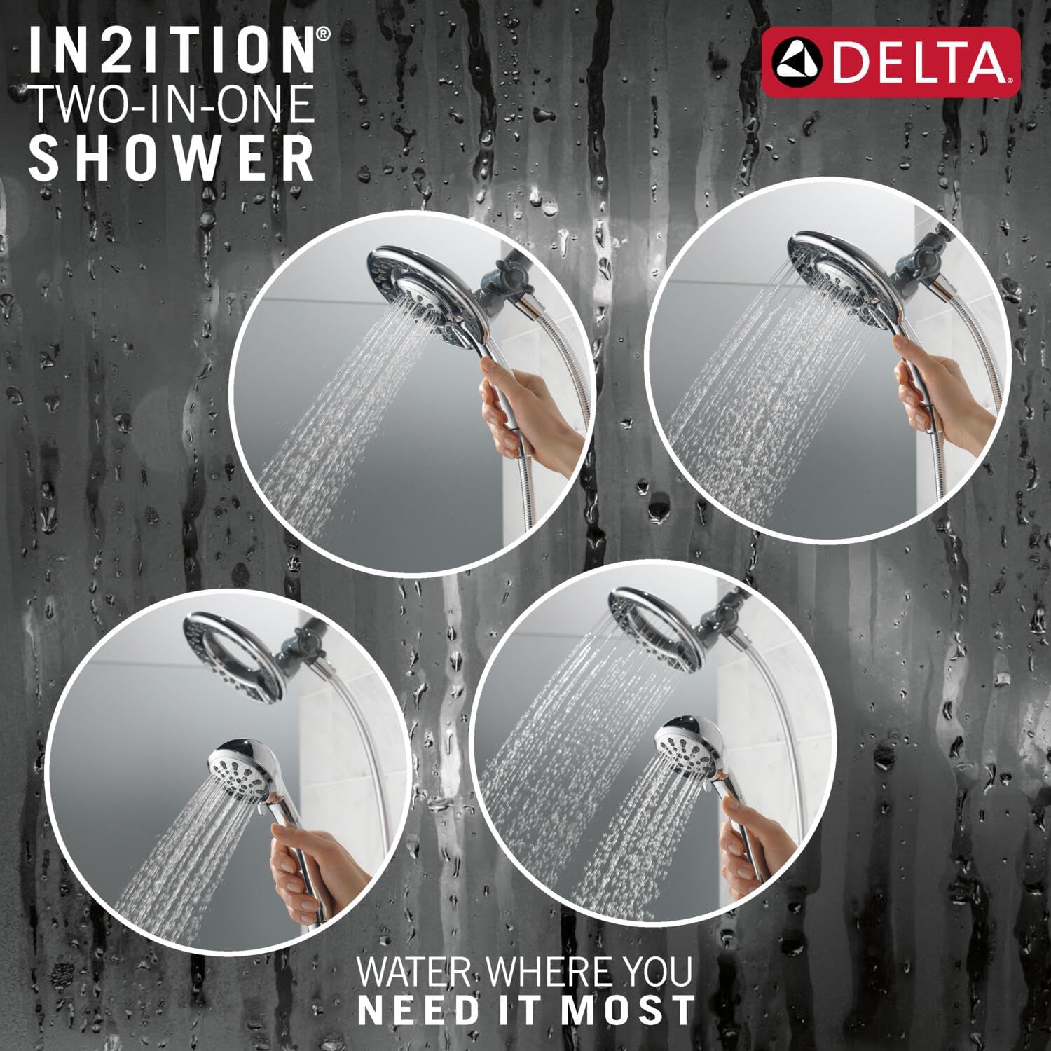 Delta Faucet In2ition 2-in-1 Shower Head (Chrome 75486C) - Gallery 12