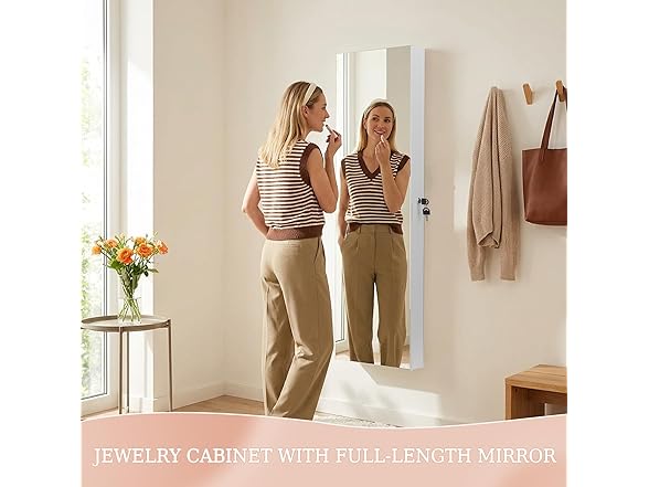 White Jewelry Armoire Organizer