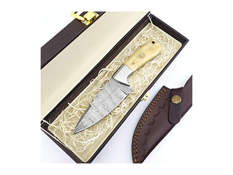 Drevni Steel GAR-120 Hunting Knife with Bone Handle