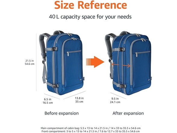 AmazonBasics Carry-On Travel Backpack