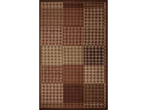 Abstract Houndstooth Checkered Geometric Border Rug, 8'x10'