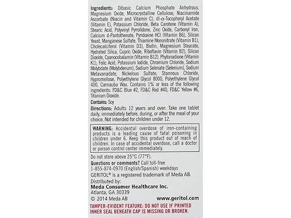 Geritol Multi-Vitamin 100ct Bottle