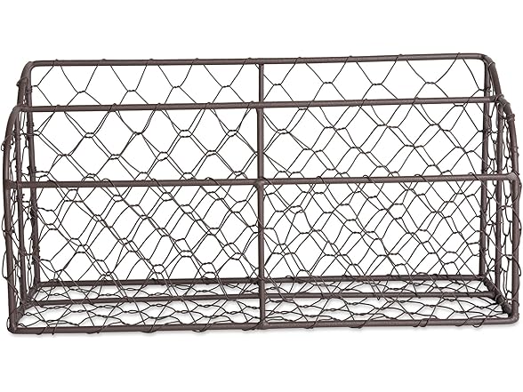 DII Farmhouse Metal Storage, Gray, Letter Holder