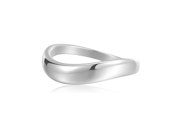 Silver Wavy Stackable Ring Band