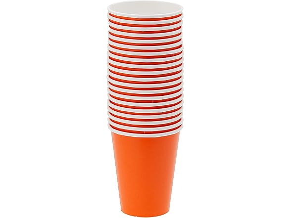 Vibrant Orange Peel Paper Cups