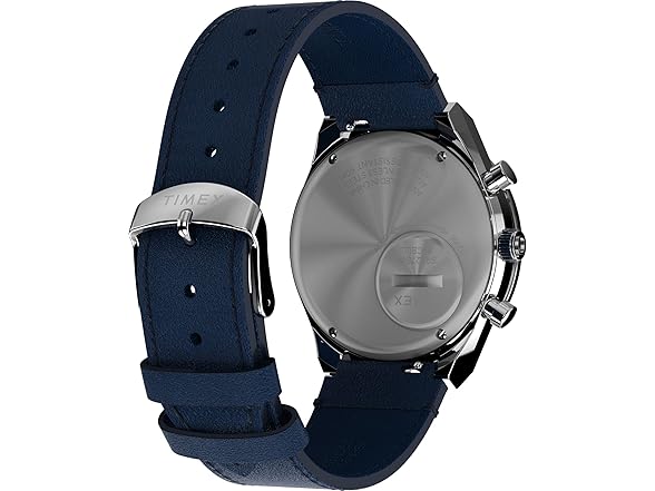 Timex Men Q 40mm Watch Black Strap Blue Dial