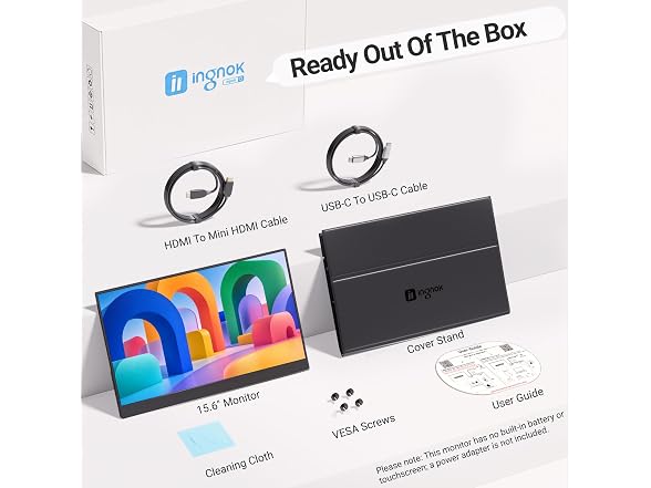 Ingnok Portable Monitor for Laptop,15.6'' 1080P