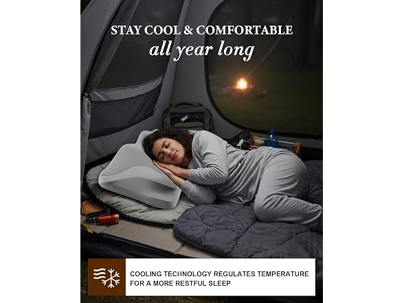 Safotad Camping Pillow with Hand Rolled Bag