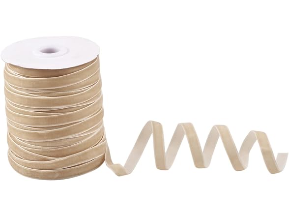50 Yards Dark Khaki Velvet Ribbon Single