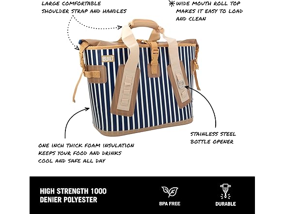 BUILT Large Welded Soft Portable Cooler Bag