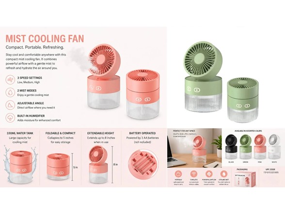 Mist Cooling Fan Compact Desktop Fan