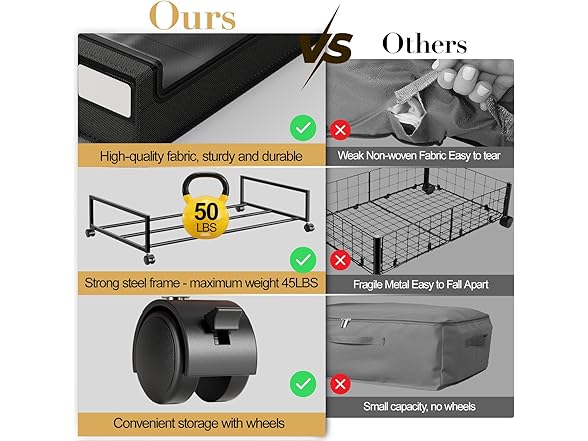 Black Under the Bed Storage 2 Pack