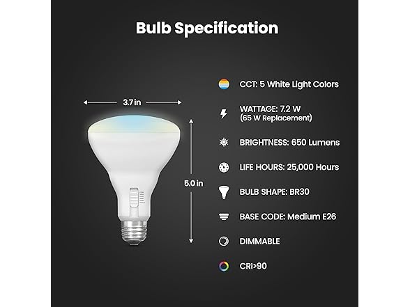 Feit Electric BR30 LED Light Bulb(2 Pack)