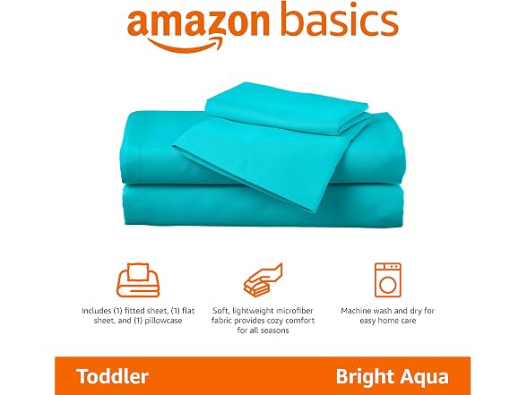 Amazon Basics Kid's Microfiber 3Pc Sheet Set