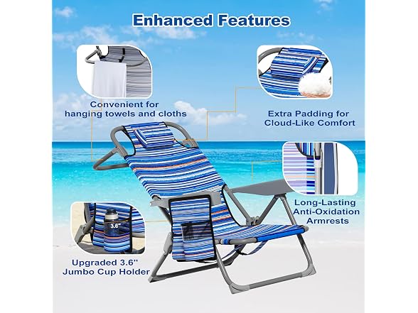 Beach Chair Lay Flat Folding Backpack Beach Chairs
