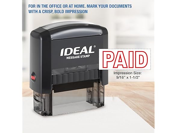 IDEAL Self Inking Stamp - Text: Paid