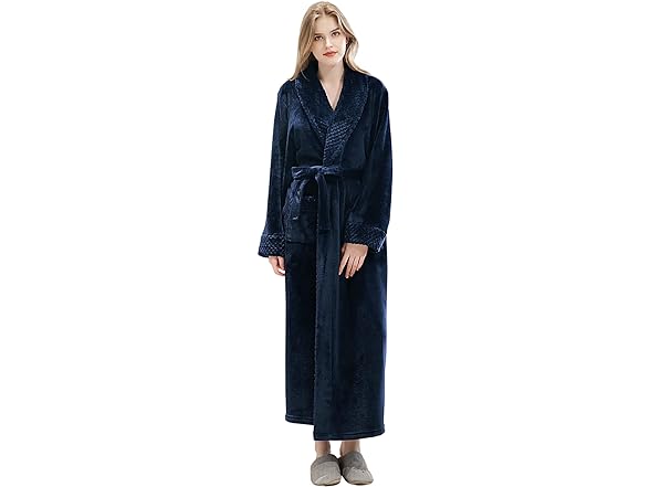 Women's Long Plush Fleece Bathrobe