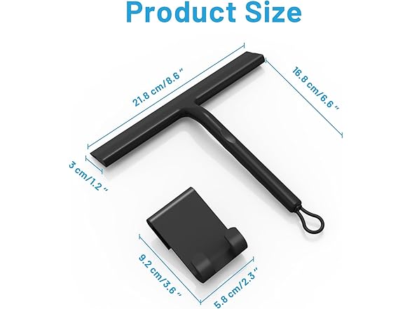 KDSOM Shower Squeegee, Window Squeegee, Black