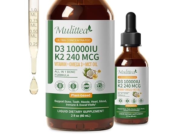 (2 Pack) Vitamin D3 K2 Liquid 10000 IU