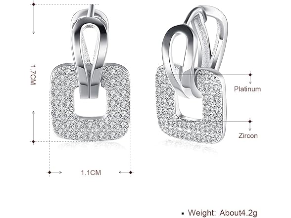 GSLAOZ 14K White Gold Plated CZ Hoop 