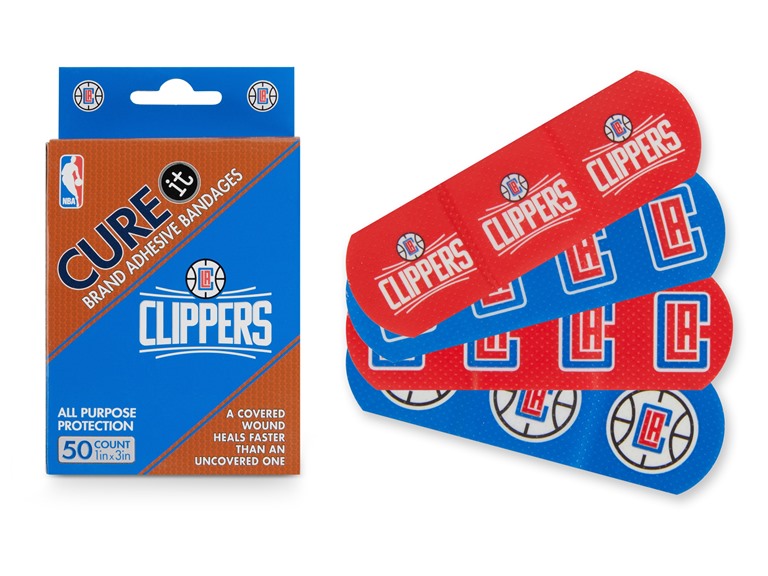 CURE IT  TRX-NBA-LACLI 10-Pack / 500ct 500ct NBA Team Adhesive Bandages  LA Clippers
