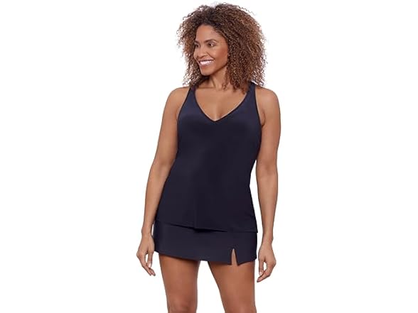 Aqua Green Women V-neck Full Coverage Ladder Top