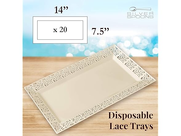 Silver Spoons Elegant Lace Plastic Serving Trays (6 PC)