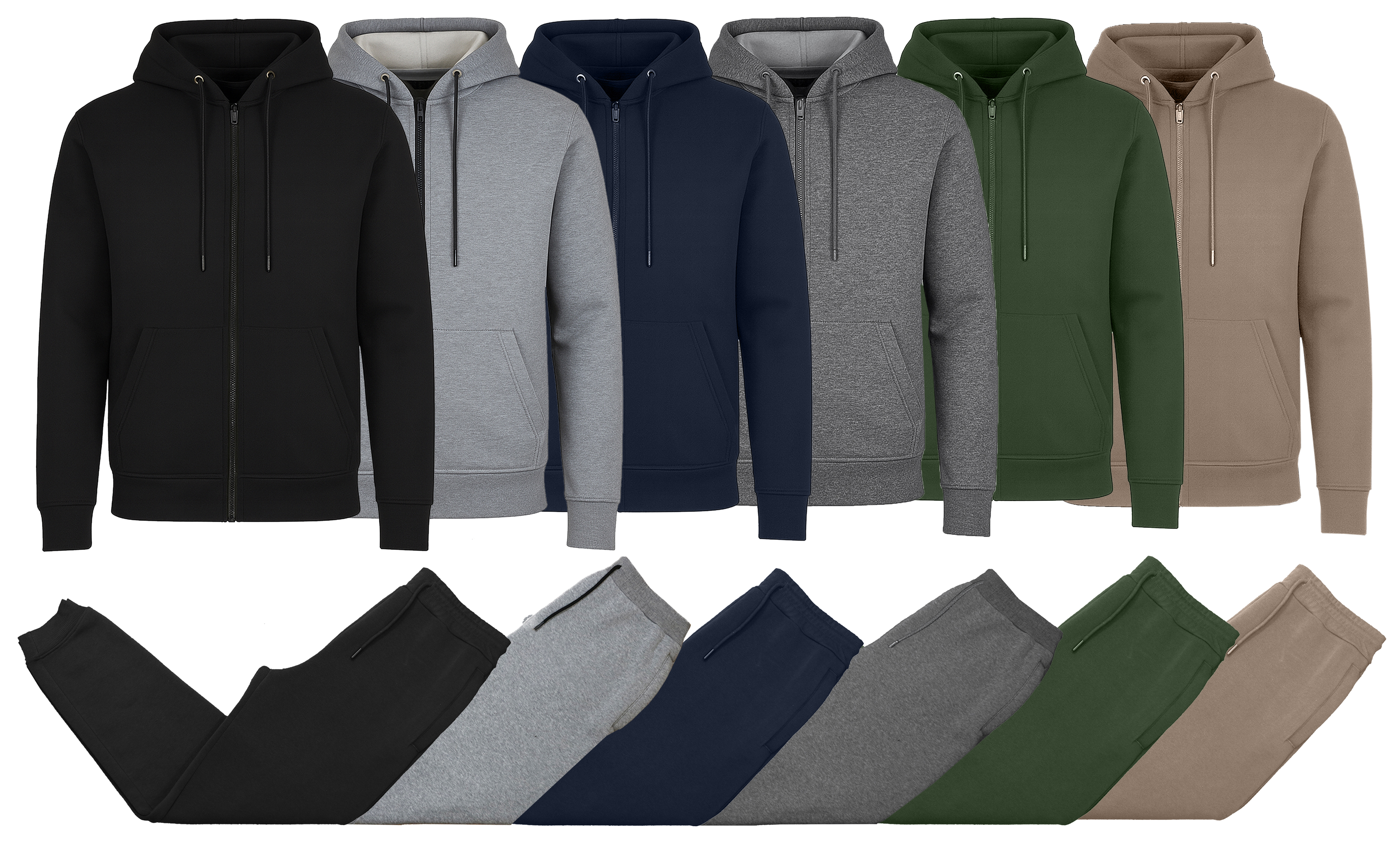 Mens Fleece-Lined Hoodie & Jogger Sets - Gallery 21