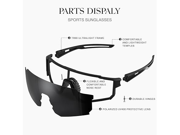 gesruny Polarized Sport Sunglasses Unisex