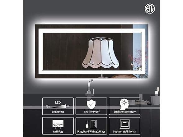 LED Bathroom Mirror with Front and Backlit