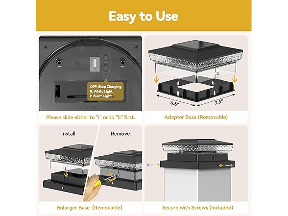 KEILAIMO BC075725080091 Solar Post Cap Lights