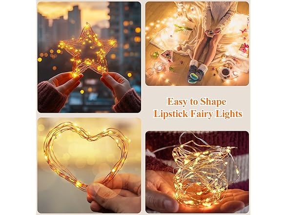 Lakumu Rechargeable Fairy Lights, 16FT Battery String Lights