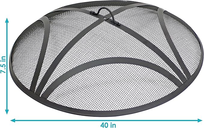 Reinforced 24" Steel Mesh Fire Pit Spark Screen - Gallery 15