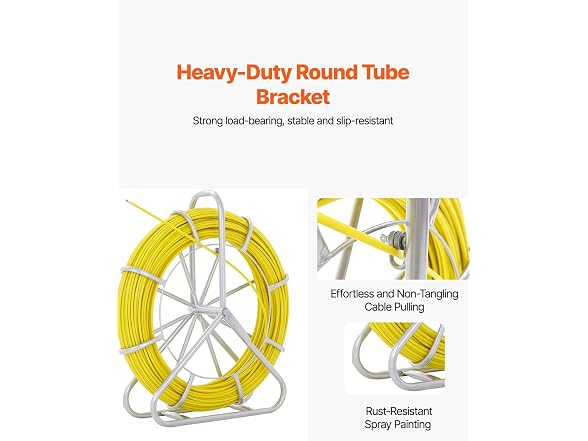 Fish Tape Fiberglass, 656 ft, 1/4 inch, Duct