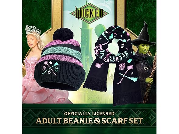 Wicked Beanie Hat and Scarf Set