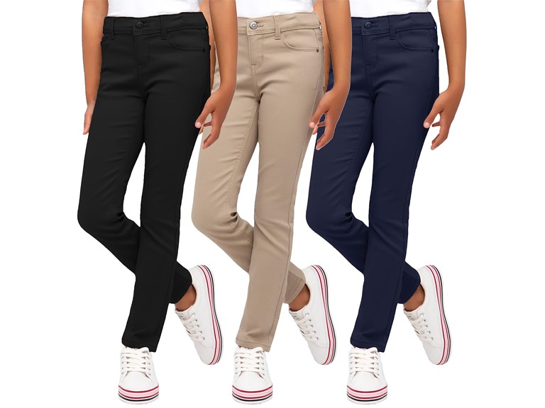 3PK Girls Stretch Pencil Uniform Pants