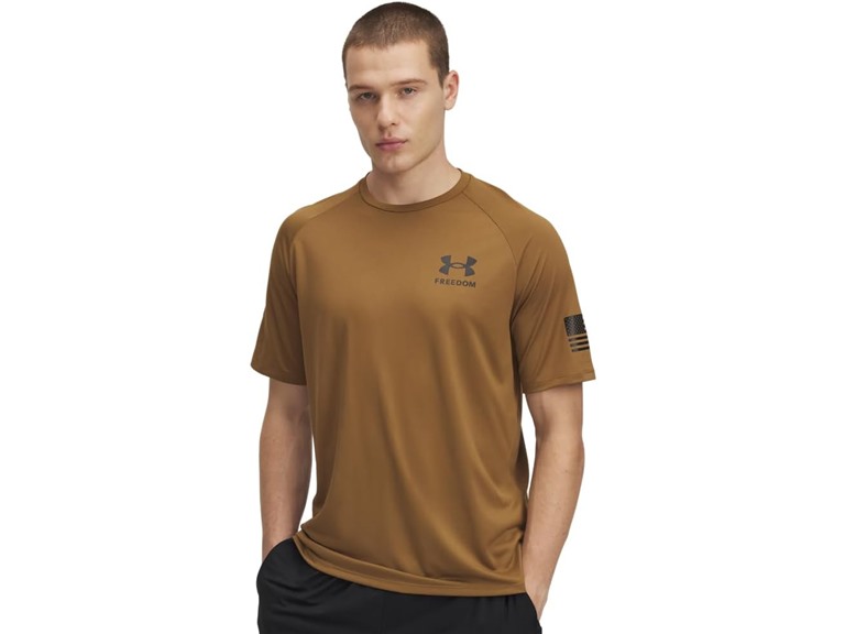 Small UA Men's Freedom Tech T-Shirt Coyote/ Black
