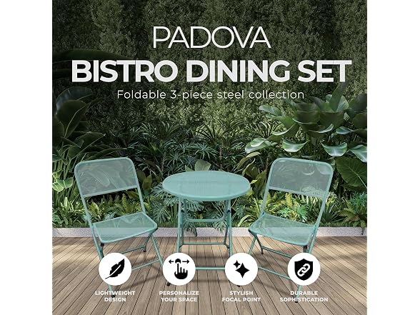 Four Seasons Courtyard Padova Foldable 3 Piece Patio Set