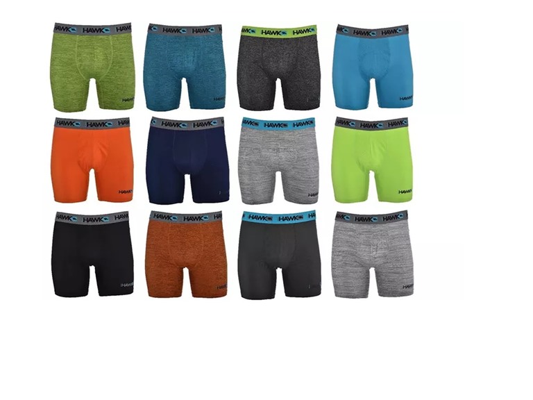 Tony Hawk Men's Performance Boxer Briefs - 12-Pack Athletic Fit No Fly Breathable Tagless Underwear
