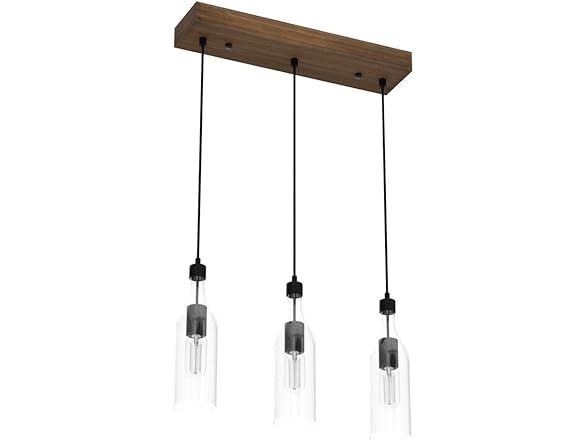 LNC Wooden Pendant Lights, 3 Pack