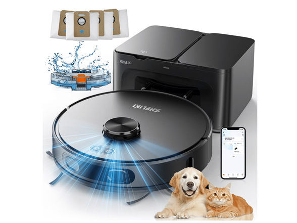 SHELIKI 3-in-1 Robot Vacuum and Mop