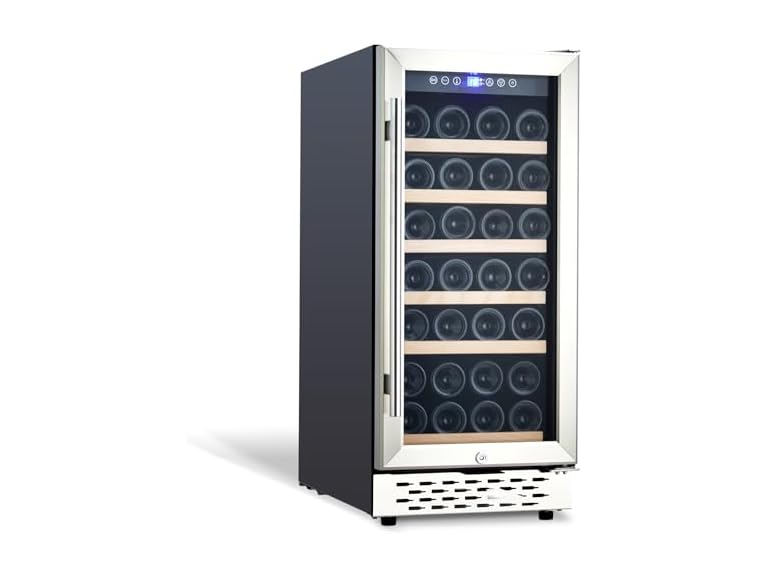 OUTLANE 15 Inch Wine Fridge - 28 Bottles Wine Coole