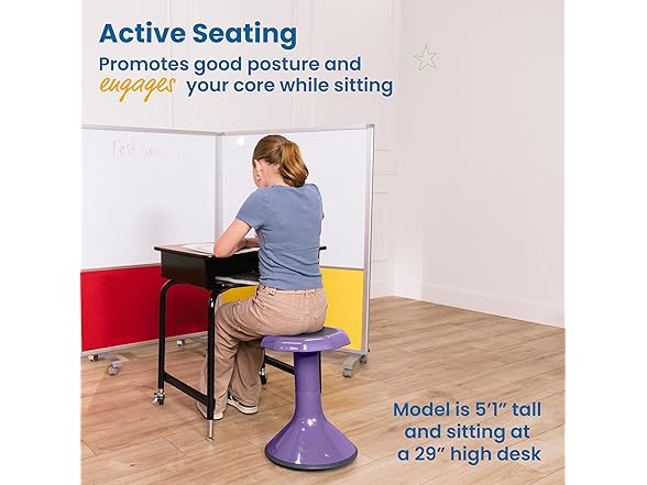 ECR4Kids ACE Wobble Stool, 18", Eggplant