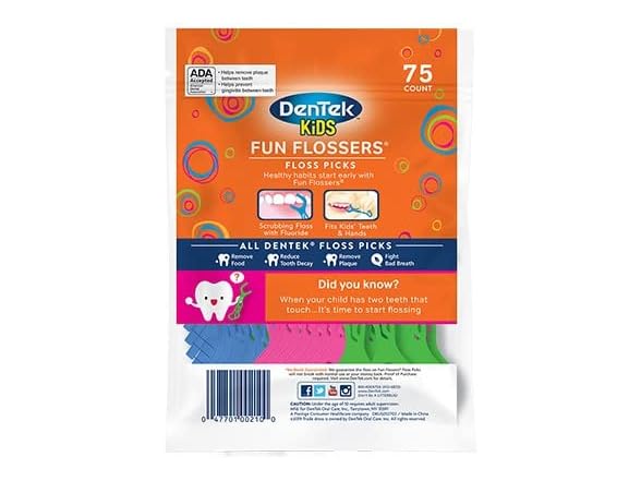 DenTek Kids Flossers 75ct 2pk