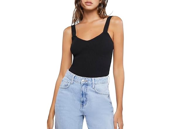 Forever 21 (L) Ribbed Sweater-Knit Top