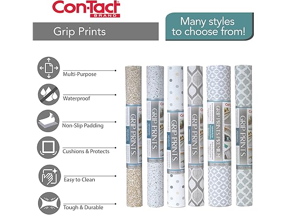 Con-Tact Brand Grip Prints Shelf Liner