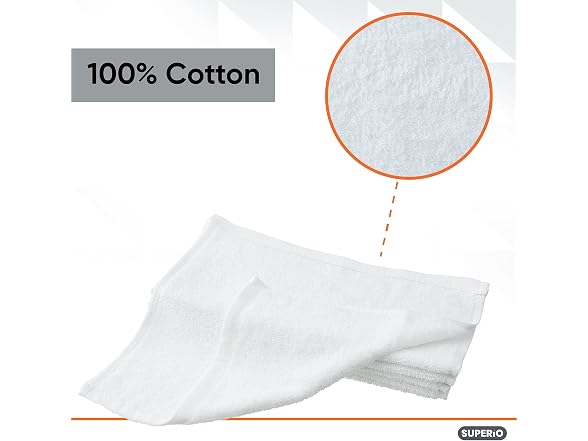 Superio Terry Cloth Rags White