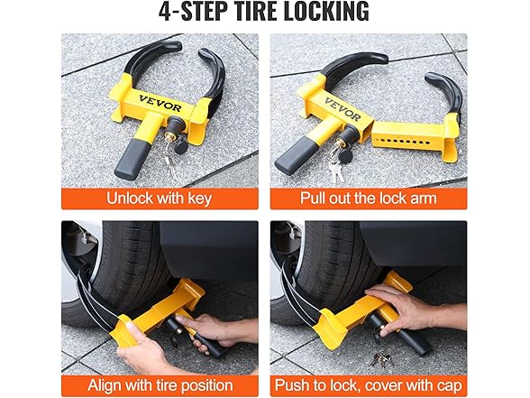 VEVOR 2 Packs Universal Wheel Clamp Lock