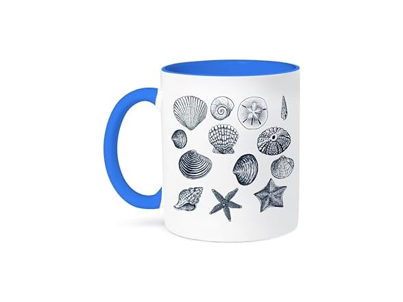 3dRose Blue Sea Shells Nautical Beach